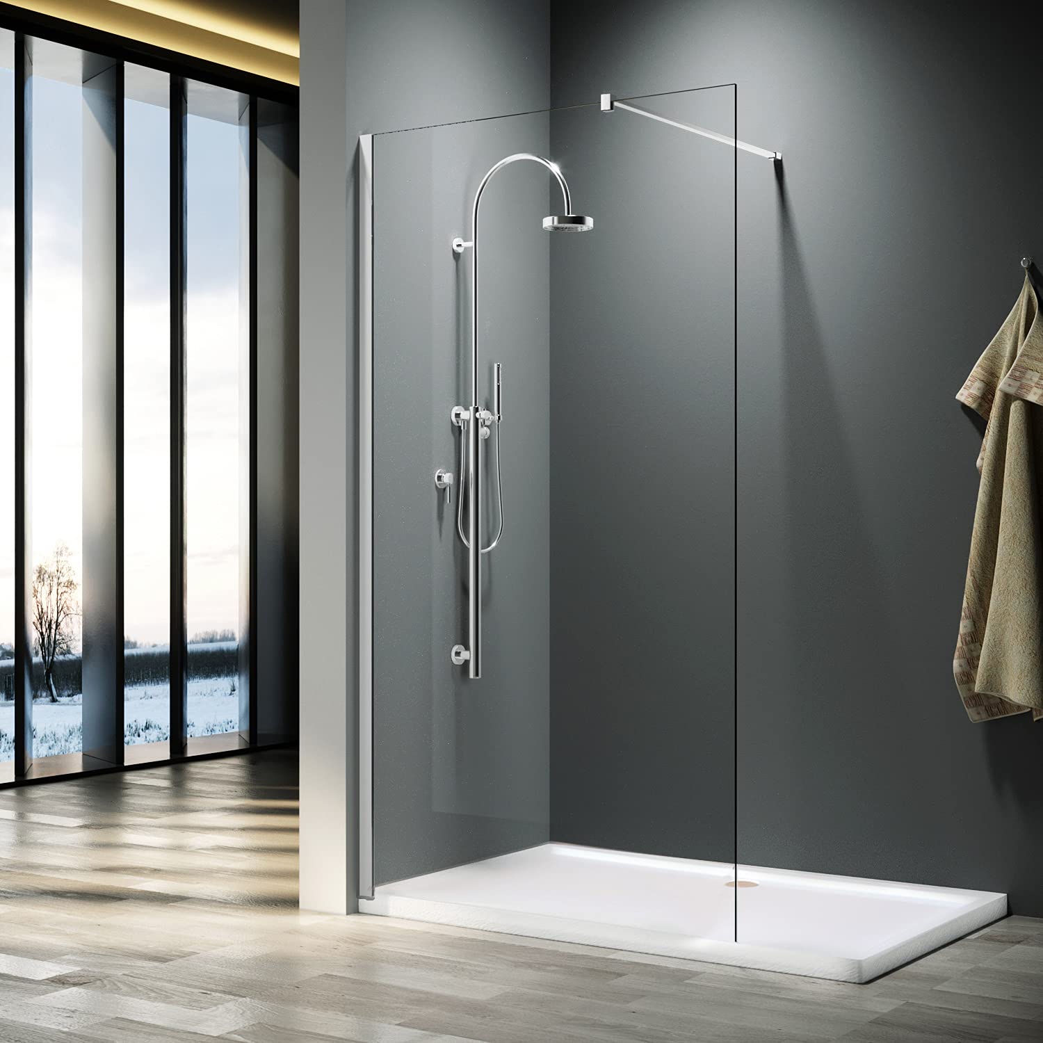 Shower screen installation London - fitting walk-in shower screen and sealing
